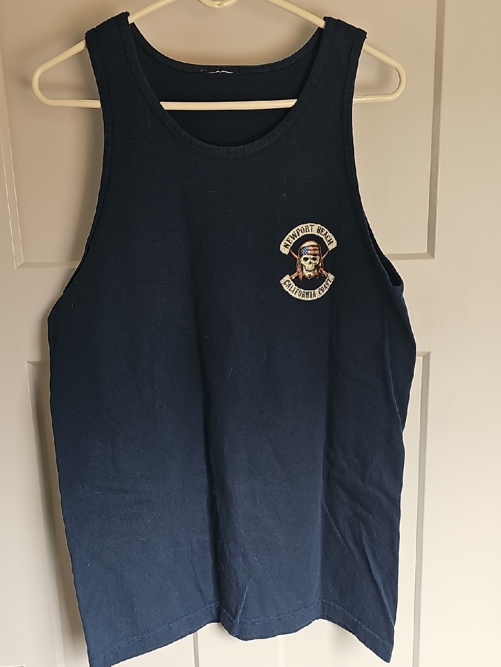 Newport Beach Black Skull Tank Top